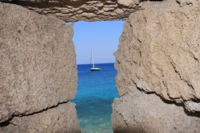 Rodas, mar desde torre Naillac Rodas, mar desde torre Naillac